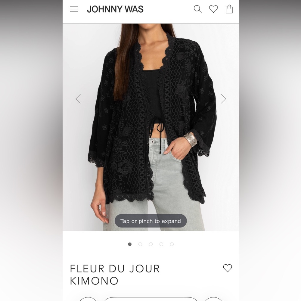 NWOT Johnny Was FLEUR DU JOUR KIMONO